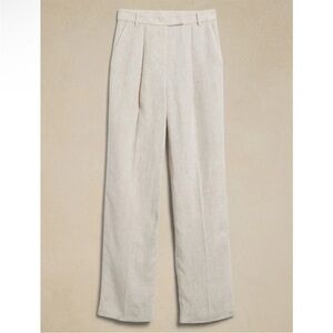 Banana Republic Lina Straight Leg 100% Linen Trousers Beige